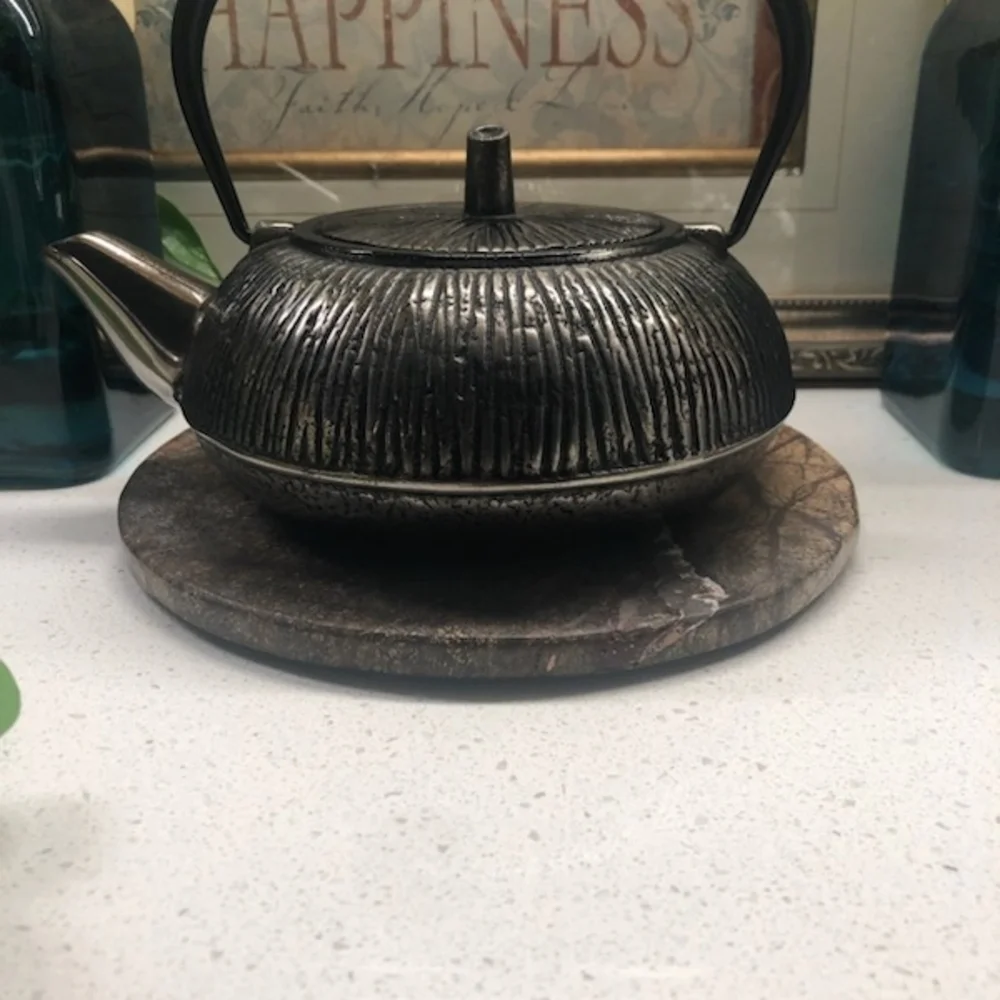 Rustic Black Cast Iron Teapot‎ Retro Vintage Feel